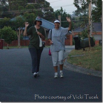 Vicki and G walking