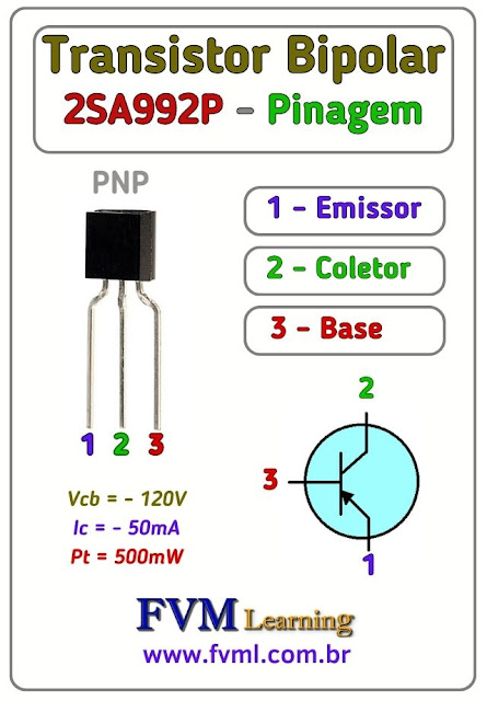 Datasheet-Pinagem-Pinout-Transistor-PNP-2SA992P-Características-Substituições-fvml