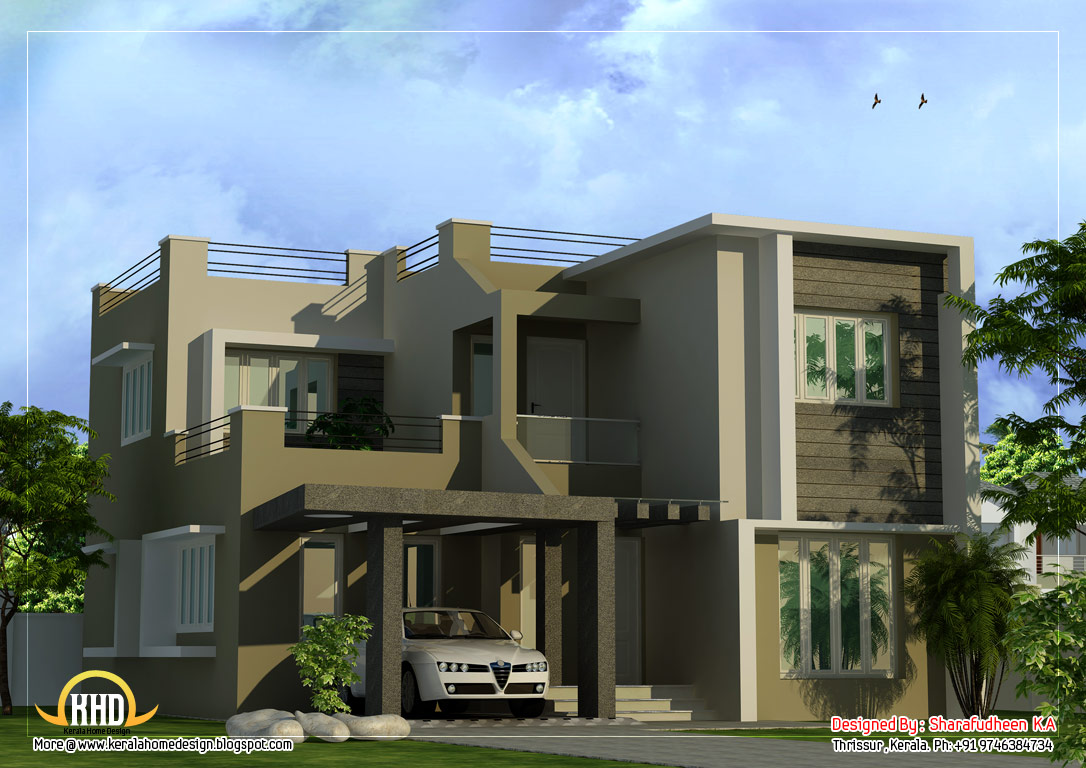  Modern  Duplex  Home  design  1873 Sq Ft Indian House  Plans 