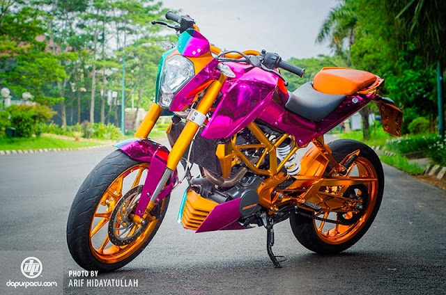 Foto: Modifikasi Motor Warna-warni Jadi Trend di Tahun 2014