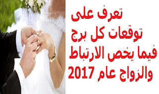 تعرف على توقعات كل برج فيما يخص الارتباط والزواج عام 2017 