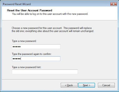 Reset the User Account Password