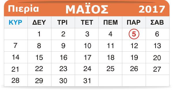 Γιορτάζουν σήμερα 5 Μαΐου