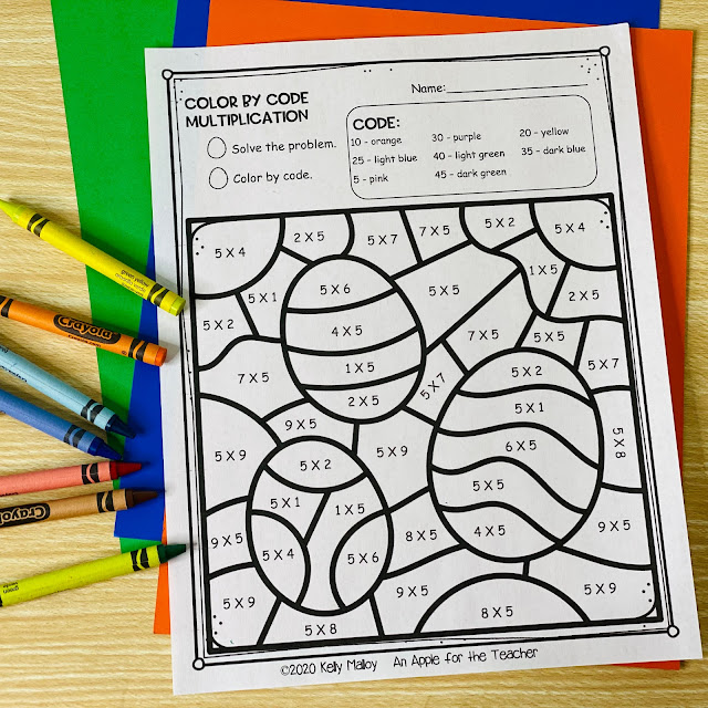 Easter Color By Number Worksheets Multiplication