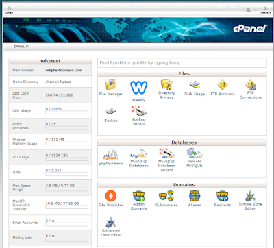 cPanel Virtual Memory Usage error