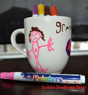 crafts for kids painted mugs made with sharpies for Valentines day