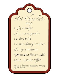 5"x 3" Hot chocolate mix gift tag.  ©2015 Tina M Welter  www.tinawelter.blogspot.com