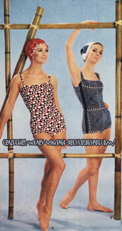 Swimsuit Op Art - 1966 swim suit 1960 60s