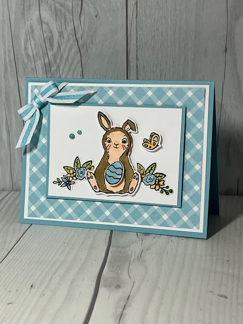 Adorable bunny greeting card using Stampin' Up! Easter Bunny Stamp Set