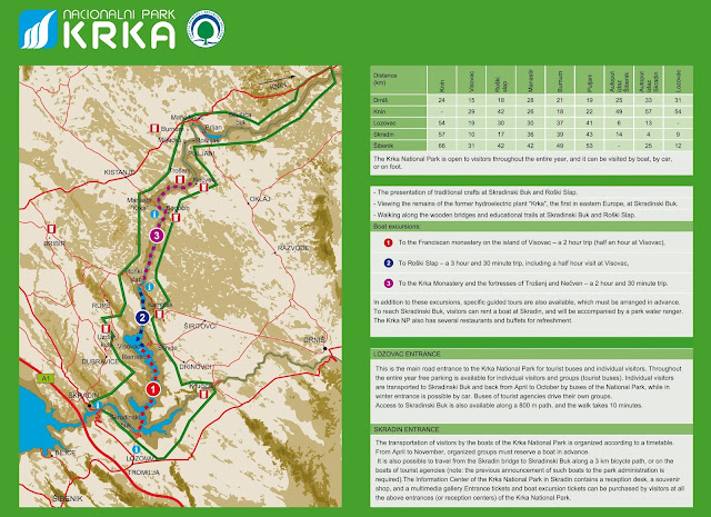 Mapa PN Krka, Croacia