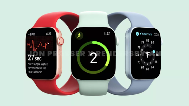 Renders of the rumored Apple Watch 7.