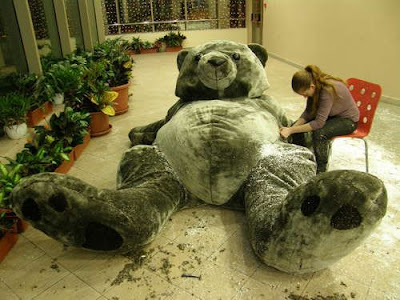 Giant teddy bear clening