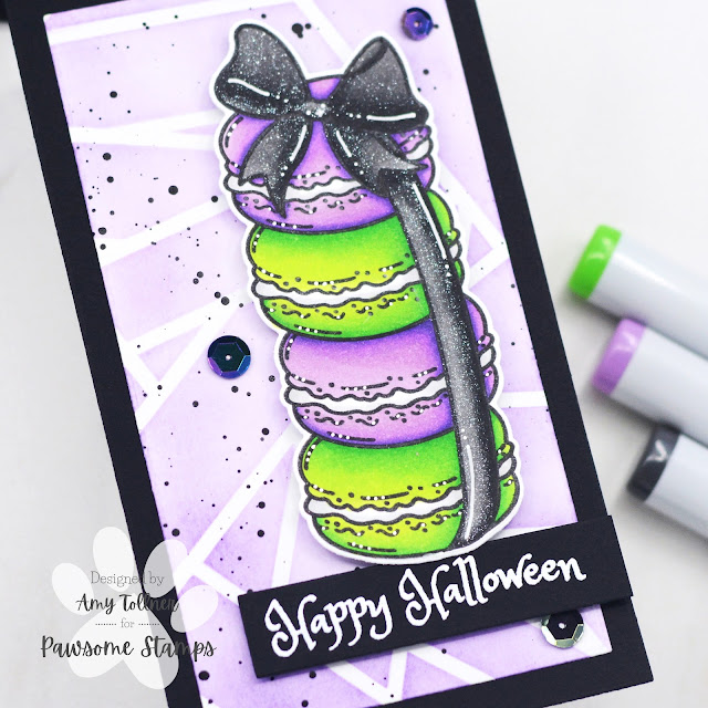 Macrons Stamp and Die Set, Spooky Cupcakes Stamp Set, Mummy Wrap Stencil, Hocus Pocus Sequin Mix by Pawsome Stamps #pawsomestamps #handmade