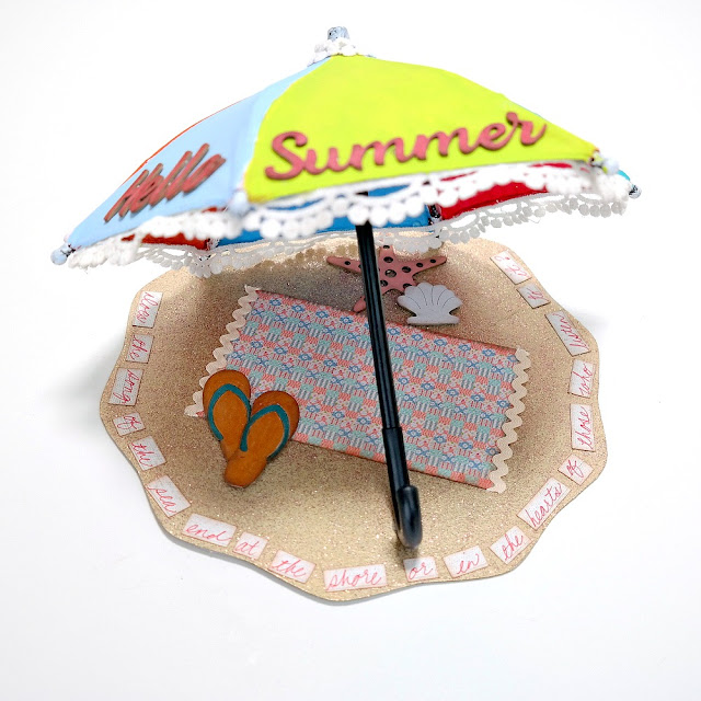 Hello Summer Beach Umbrella Scenelit by Dana Tatar for FabScraps