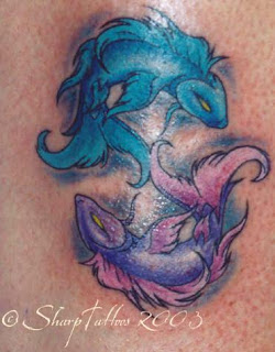 Aquarius Tattoo on Back Neck Girls