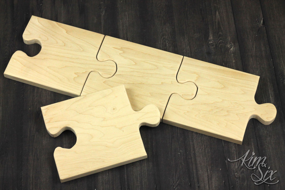 Puzzle piece cutting and serving board