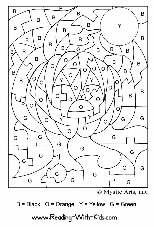  Color By Number Halloween Coloring Pages 2