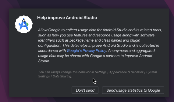 import setting in android studio