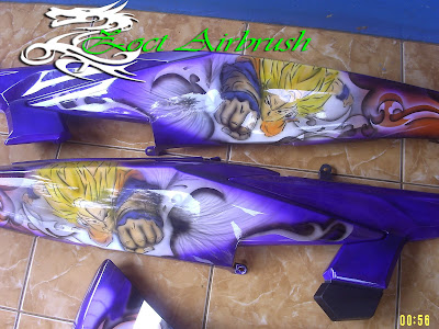 Modifikasi Airbrush Jupiter MX 2011 motif Dragon Ballz