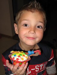 Cooper & his cupcake creation