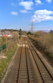 The railway line at Llanfair PG, Anglesey