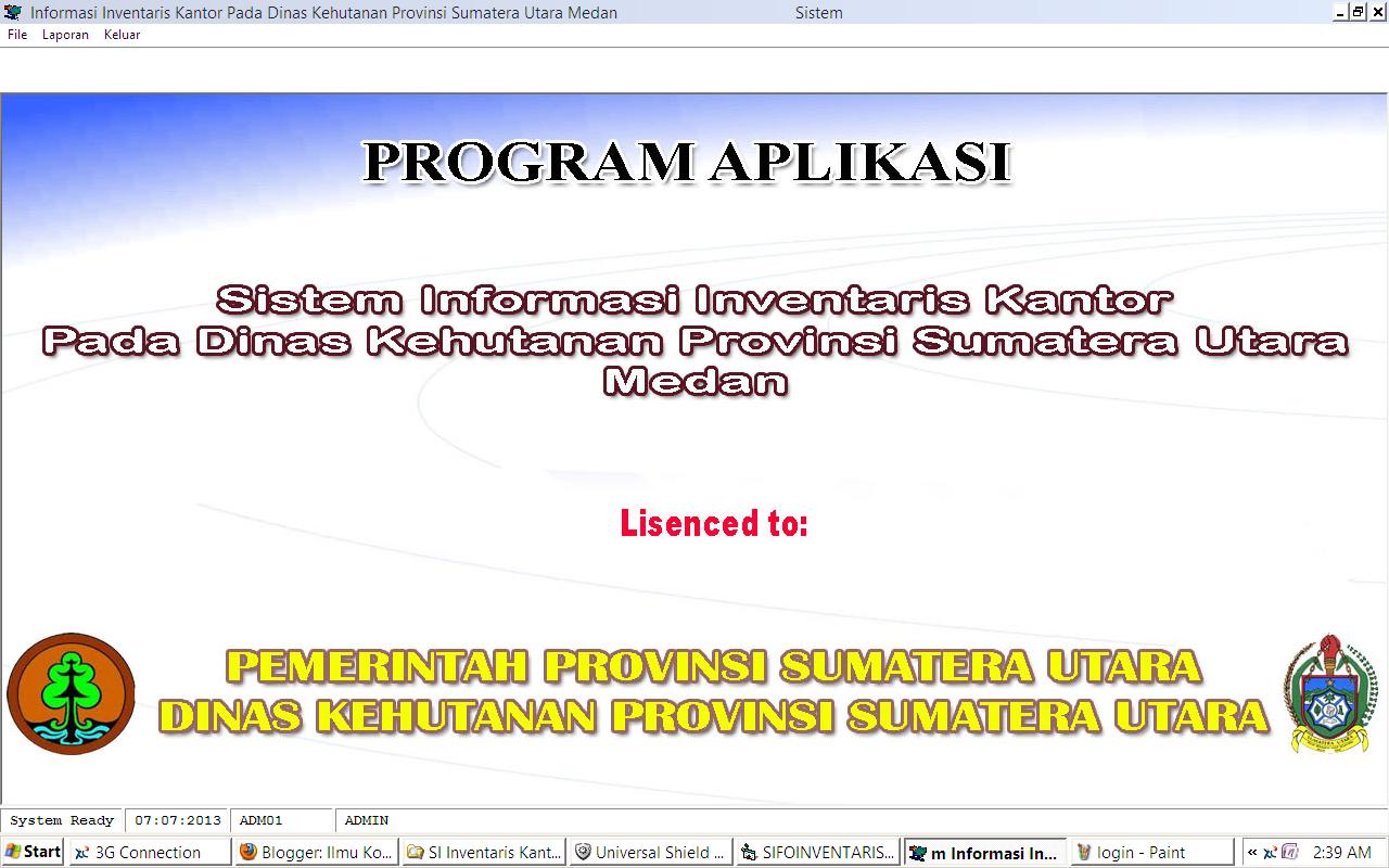 Sistem Informasi Inventaris Kantor Pada Dinas Kehutanan 