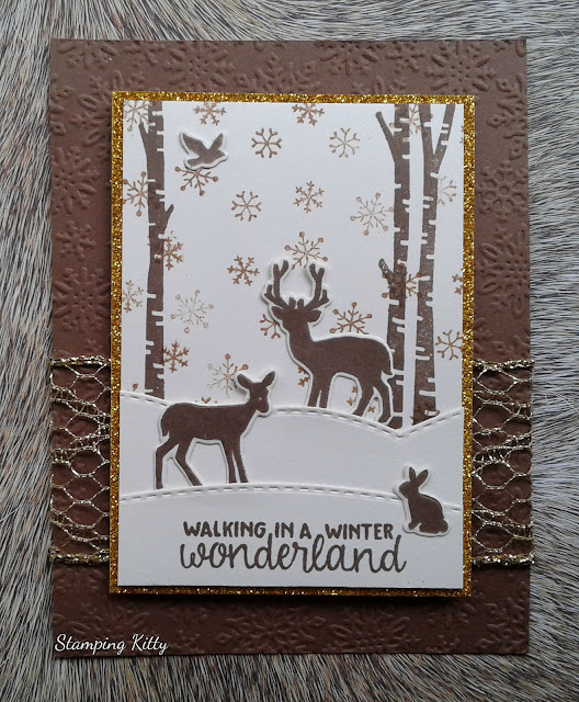 Walking in a Winter Wonderland by Stamping Kitty features Serene Silhouettes stamp and dies by Newton's Nook Designs; #newtonsnook