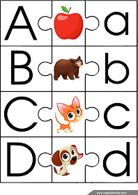 English alphabet puzzle, ESL game for children