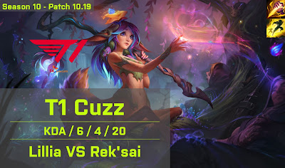 T1 Cuzz Lillia JG vs Reksai - KR 10.19