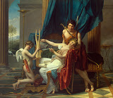 Sappho and Phaon (Oil on Canvas, 1809 - History) by David Jacques-Louis