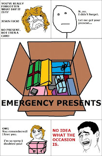 you have really forgotten what day it is jesus fuck no present not even a card n no i didnt forget let me get your present emergency presents box omg you remembered i love you i 'm sorry i doubted you no idea what the occasion is, funny comics, funny pictures 