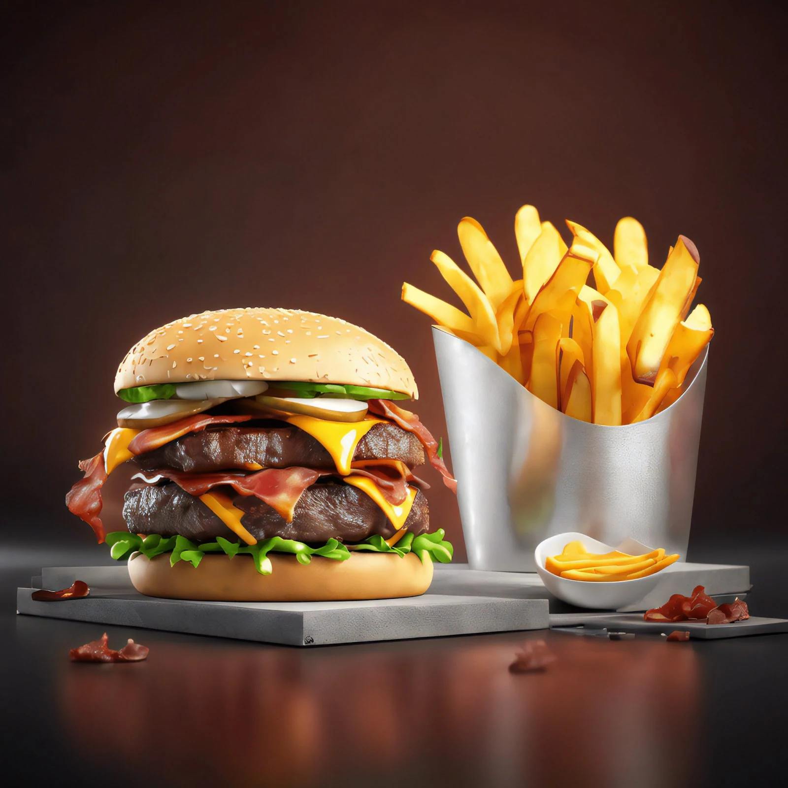 hamburguesa-doble-carne-tocino-y-queso-con-papas-fritas