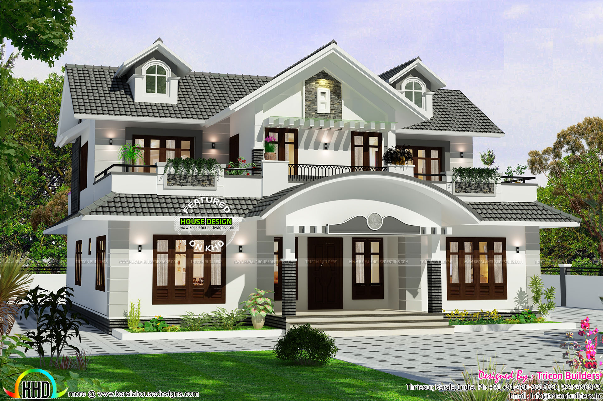 Designer home  by Tricon Builders Kerala home  design  and 