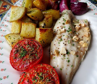 Sheet Pan Roasted Sea Bass Dinner for Two