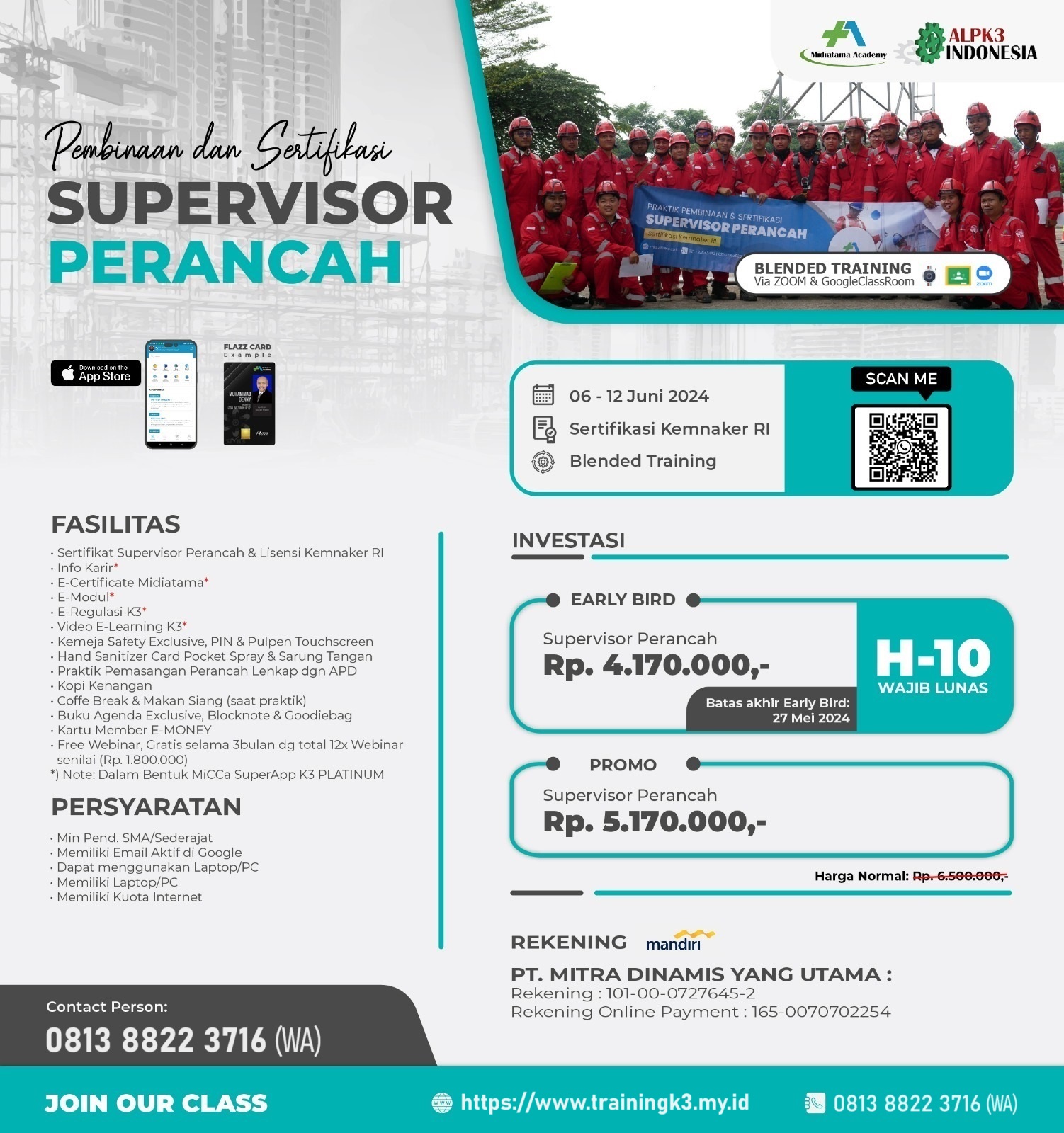 Training Supervisor Perancah tgl. 6-12 Juni 2024