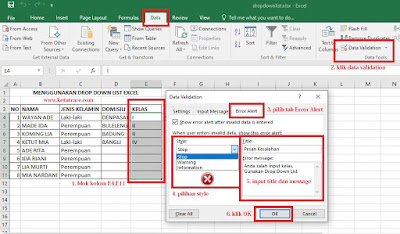 Cara Membuat Informasi dan Pesan Kesalahan di Cell / Range Excel
