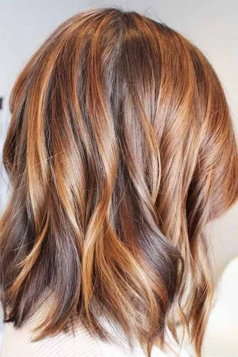 highlighted hair for brunettes reddish brown