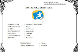 Daftar Nilai SD Kelas 1 Semester 1 Kurikulum 2013