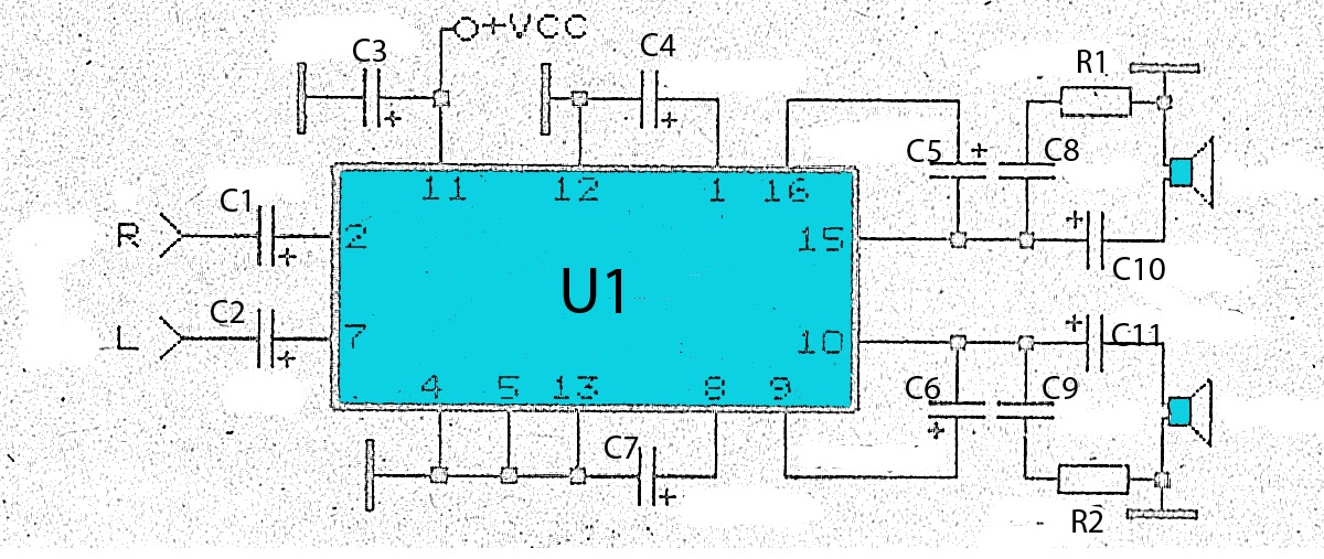 2 x 2 3 Watts power  amplifier  schematics Gambar  Skema  