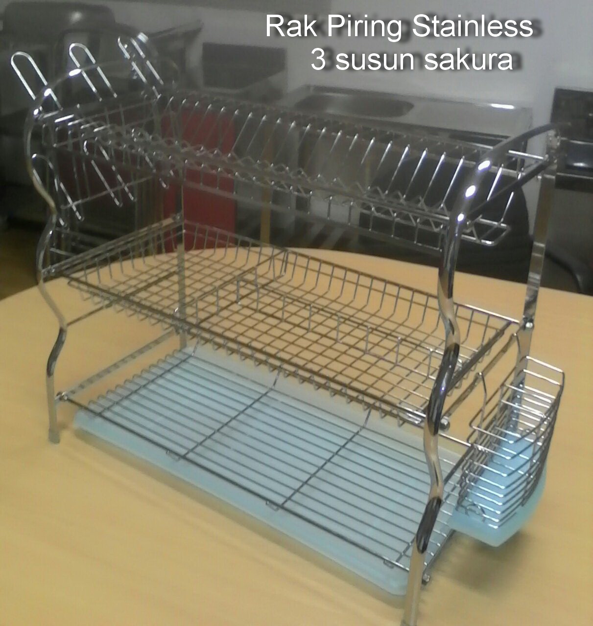  Rak  Piring  Stainless  3 susun murah MEJA  DAN KITCHEN SINK 