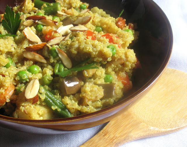 almond quinoa with mixed vegetables