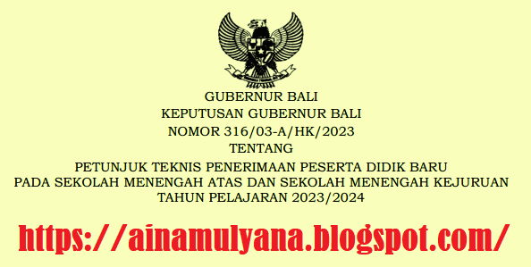 Jadwal dan Petunjuk Teknis atau Juknis PPDB SMA SMK Provinsi Bali Tahun Pelajaran 2023/2024