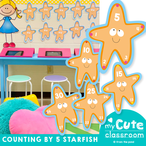 Skip Counting by 5 Starfish Posters From the Pond Teaching Printables