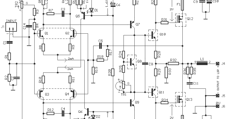 HEXFET 65W Power Amplifier Circuit Gambar Skema 