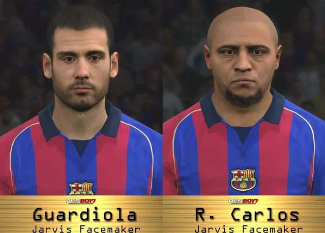 Pep Guardiola & Roberto Carlos Face For PES 2017