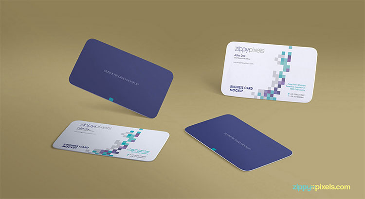 Free Gravity Business Card Mockup