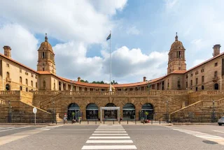 An image of the Union Buildings in Pretoria in 1956