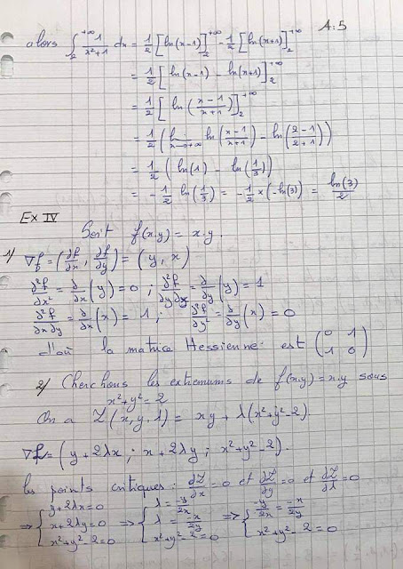 examen corrigé analyse mathématique s1 Economie 