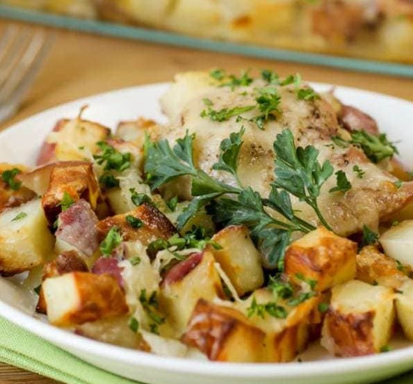 CHICKEN POTATO BAKE #delicious #dinner