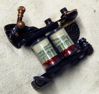 one of a series of handmade tattoo machines for sale. tribute to the paul